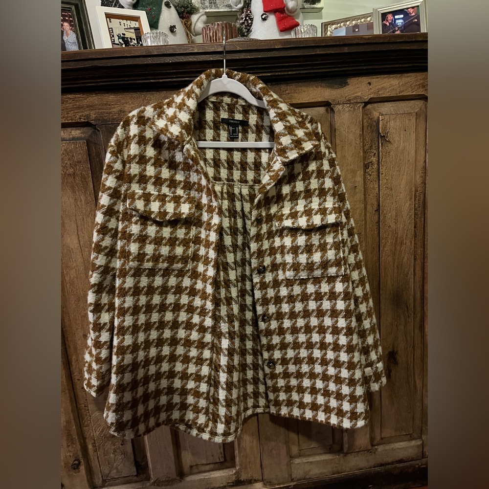 Gold and White Houndstooth Jacket